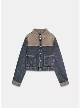 NWT Zara Two-tone Denim Jacket XS